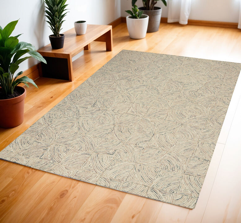 HomeRoots Wool Geometric Area Rug