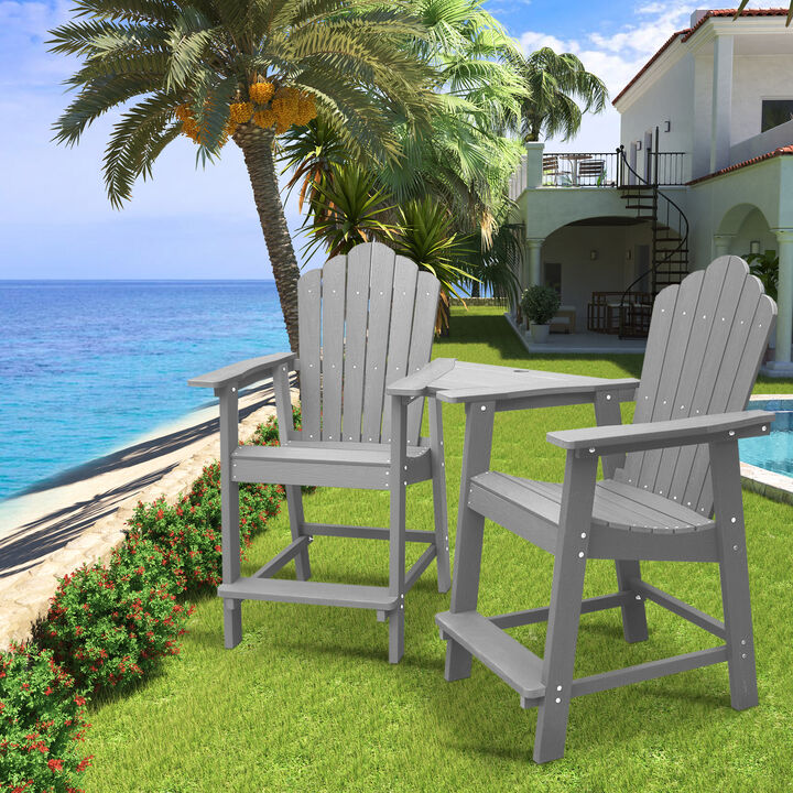 MONDAWE  2 Piece Outdoor Porch Chairs with 2 in. Hole Connecting Tray