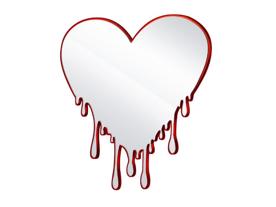 Red Acrylic Dripping Heart Wall Mirror Decorative Heart Mirror for Home Decor