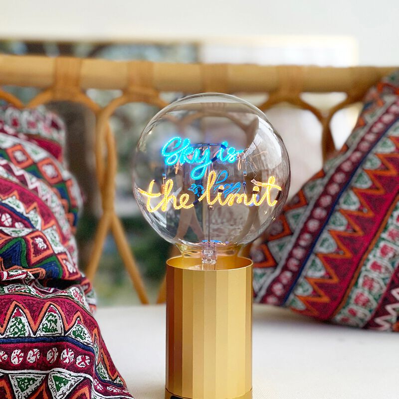 Bulb SKY IS THE LIMIT Blue/ Amber with Base Table Lamp PORTABLE Rose Gold image number 4