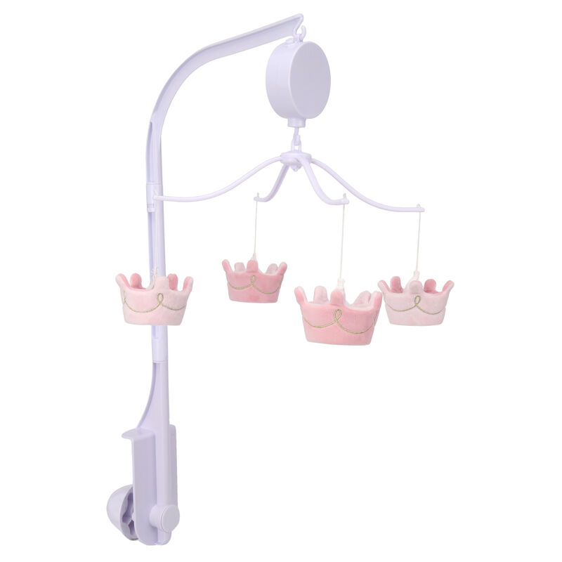 Lambs & Ivy Disney Princesses Pink Crown Musical Baby Crib Mobile Soother Toy