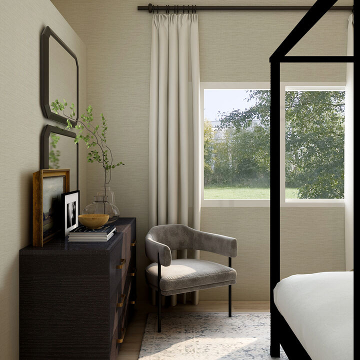 Lela Silver Faux Linen Wallpaper (Set of 2)