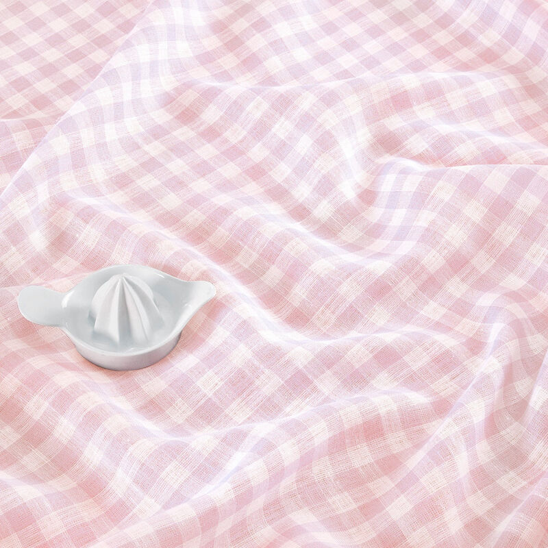 Linen Table Throw - Gingham Check image number 1