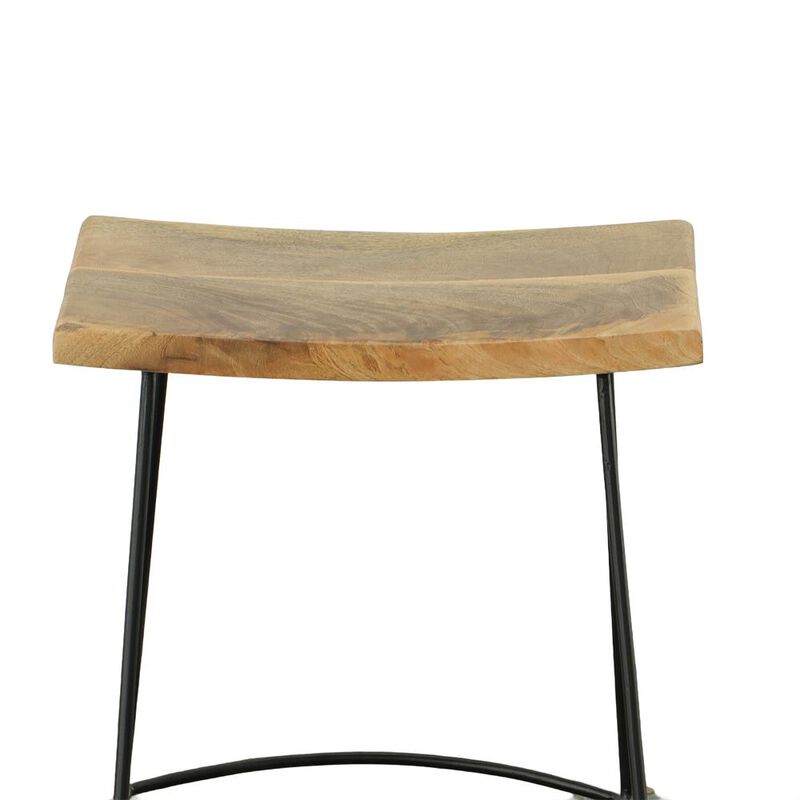 Carolina Living Reece 25 Saddle Seat Counter Stool - Set of 2 - Natural/Black