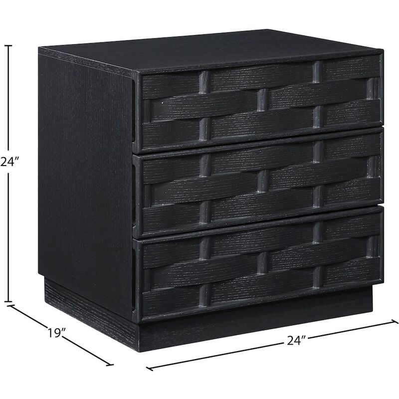 Meridian Furniture Weave Black Night Stand