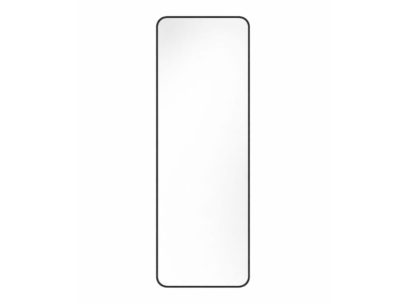 Full Length Floor Mirror 56x21 Inch Black Rounded Corner Standing Wall Mirror image number 0