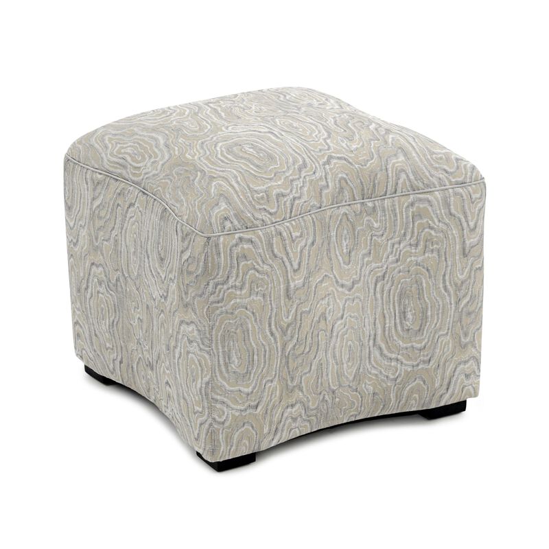 Curved Beige Ottoman
