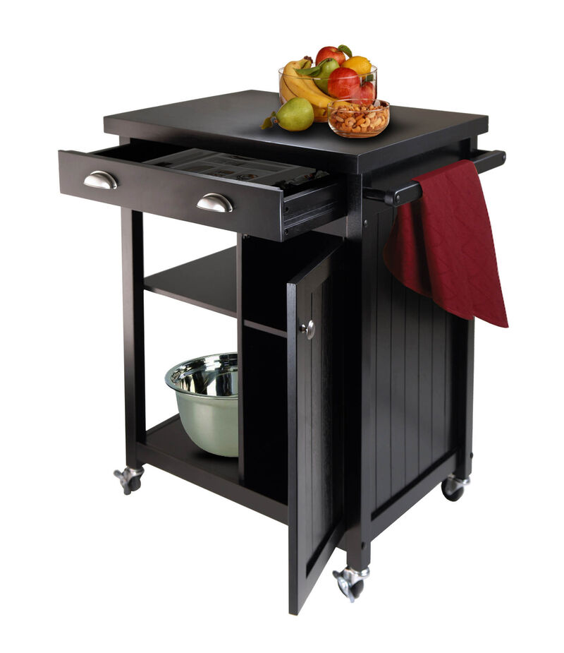 Timber Kitchen Cart, Black