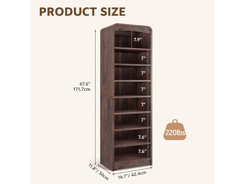 Entryway Wood Shoe Storage Cabinet Adjustable Shelves Closet image number 2