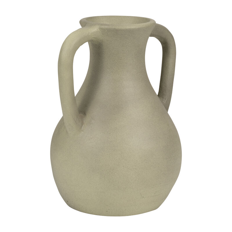 11" Terracotta Jug Vase W/ Handles, Sage Green image number 1