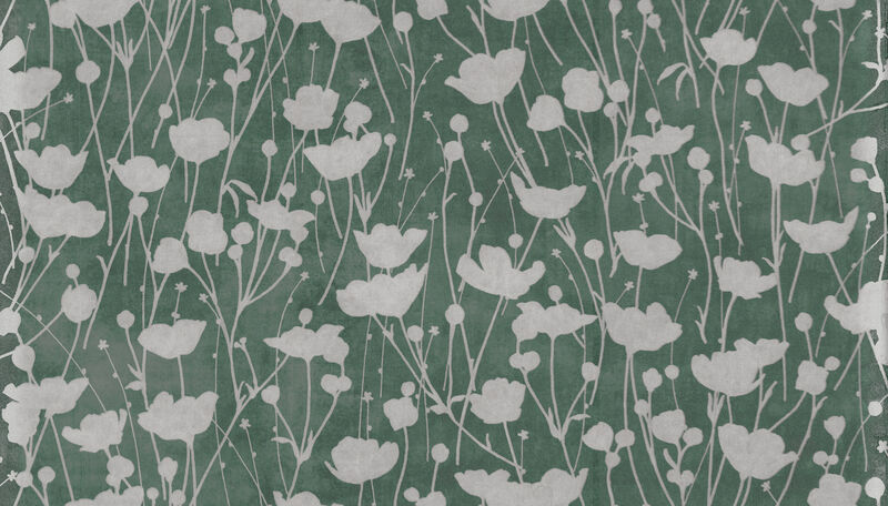 Shimmering Poppies Green Wallpaper (Set of 2) image number 0