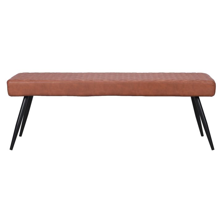 Contemporary Upholstered Dining Bench with Black Sanded Leg