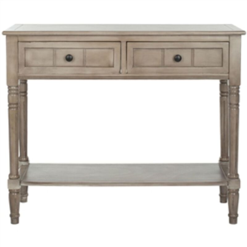 Hivvago Console Accent Table Traditional Style Sofa Table in Distressed Cream
