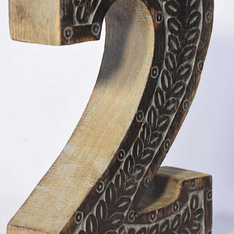 Vintage Gray Handmade Eco-Friendly "2" Numeric Number For Wall Mount & Table Top Décor