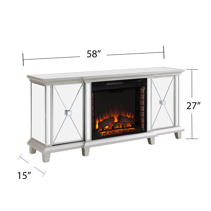 Patrick Mirrored Fireplace Console