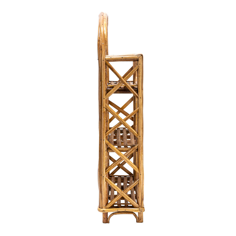 Rattan Wall Shelf with 3-Tier Shelves, Natural image number 5