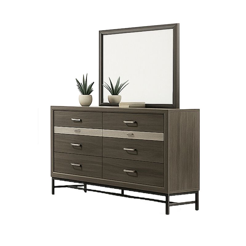Lito 4pc Complete Queen Bedroom Set, Gray Upholstery, Footboard Drawers image number 3
