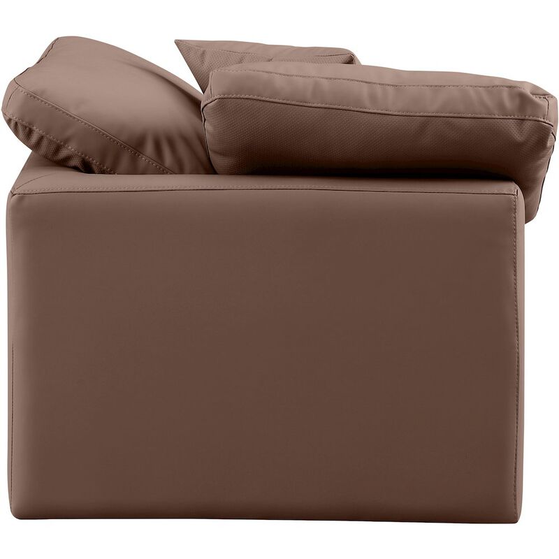 Meridian Furniture Indulge Brown Vegan Leather Corner Chair