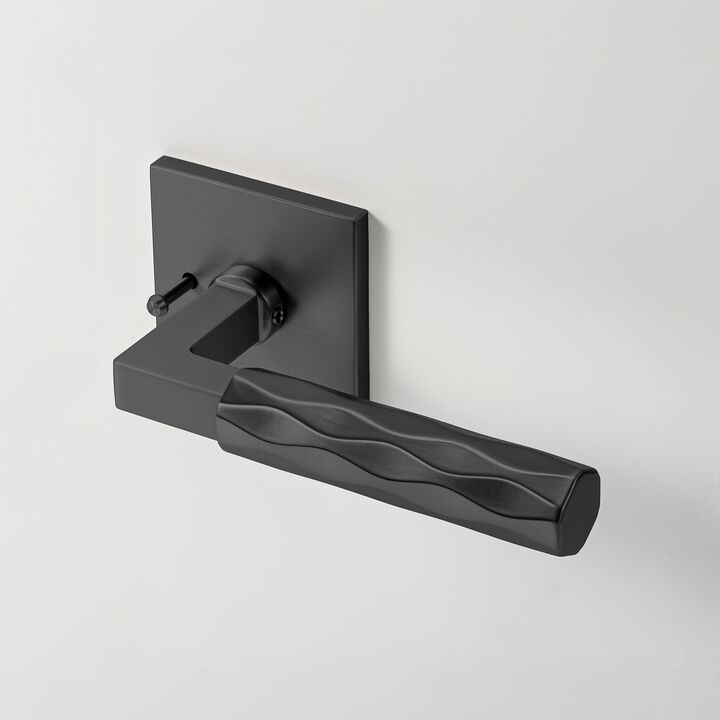 Hailey Modern Bed/Bath Interior Door Handle with Square Rosette and Concealed Screws (Privacy)