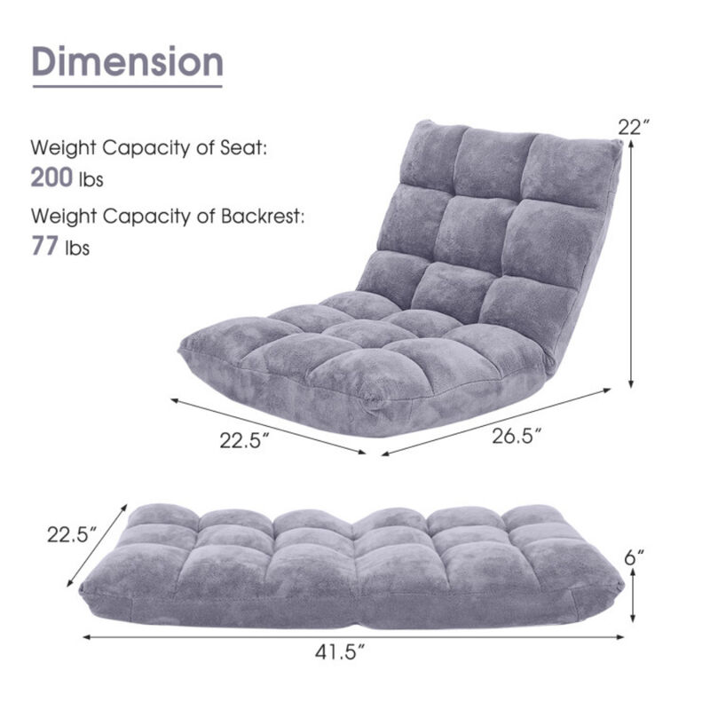 Adjustable Floor Chair with 14 Positions and Cushioned Seat image number 2