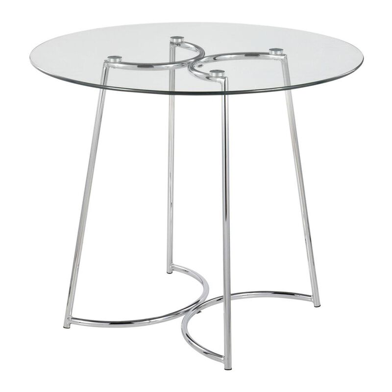 LumiSource Chrome, Clear Glass Cece Dinette Table
