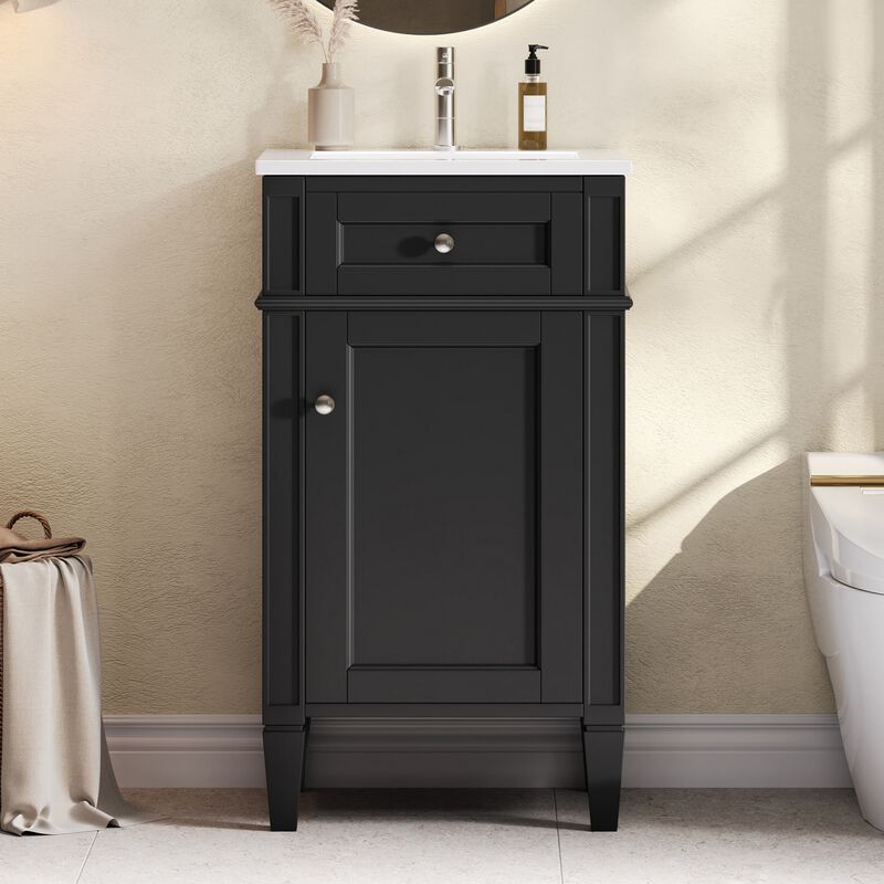 Freestanding Single Bathroom Vanity Set image number 4