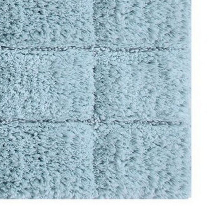 Knightsbridge Summer Tile 220 GSF Non Skid Back Bath Rug 21 x 34 - Light Blue