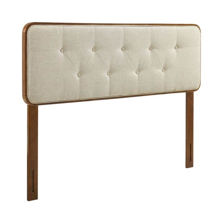 Tufted Fabric Full Headboard with Wood Frame and Classic Design