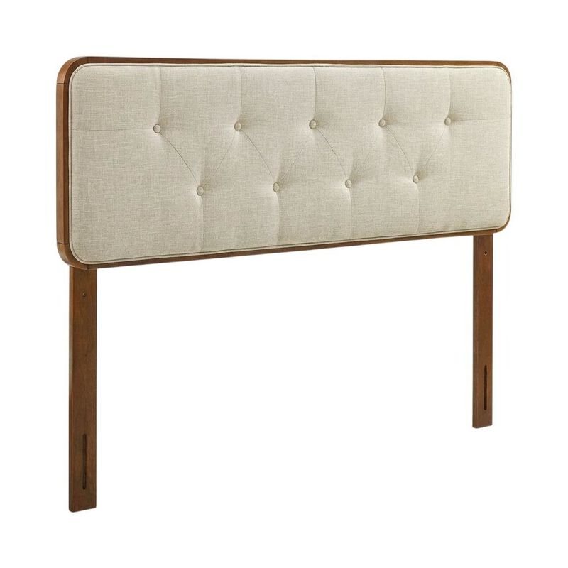 Tufted Fabric Full Headboard with Wood Frame and Classic Design image number 0