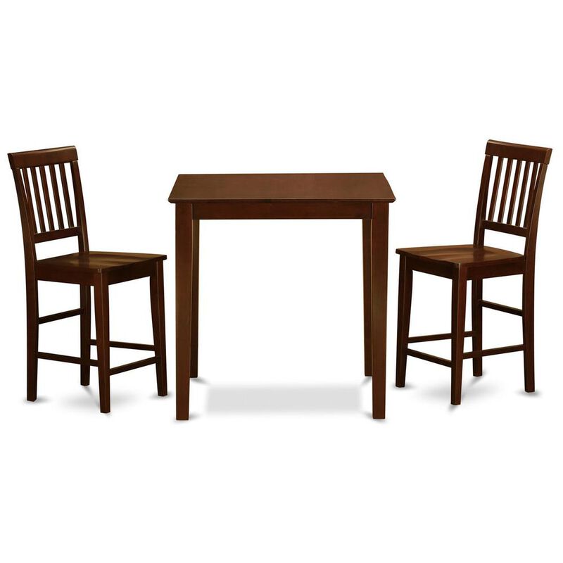 East West Furniture 3  Pc  pub  Table  set-counter  height  Table  and  2  Kitchen  Chairs.