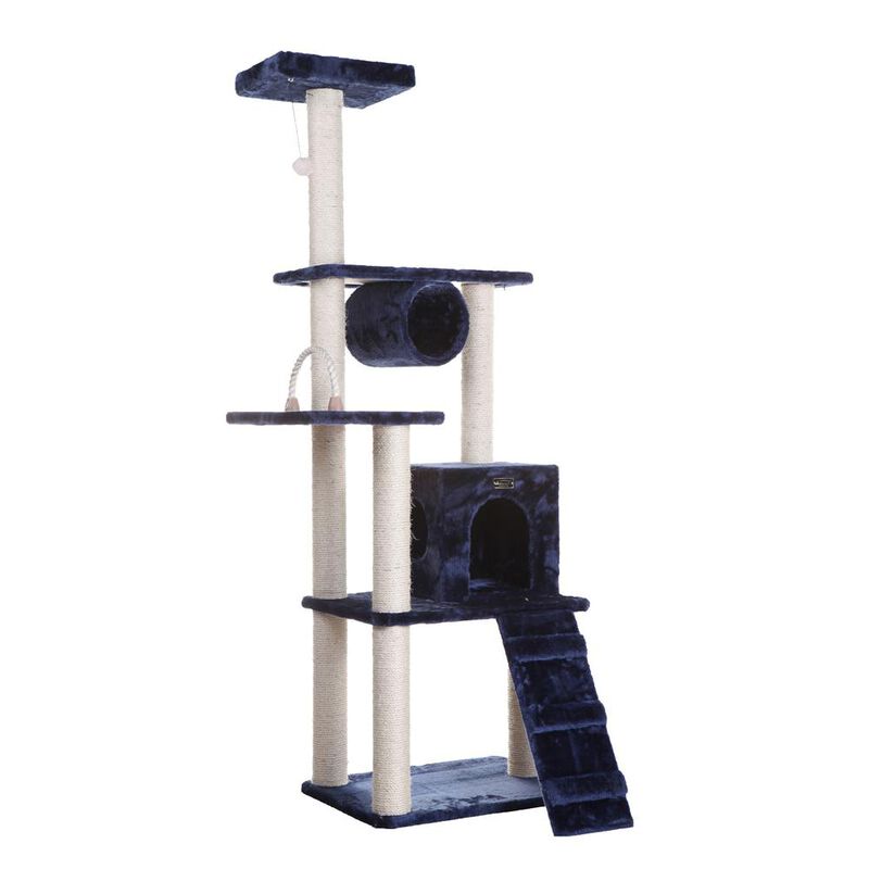 Armarkat 71 Navy Real Wood Cat Climbing Tower, Cat Scratching Furniture