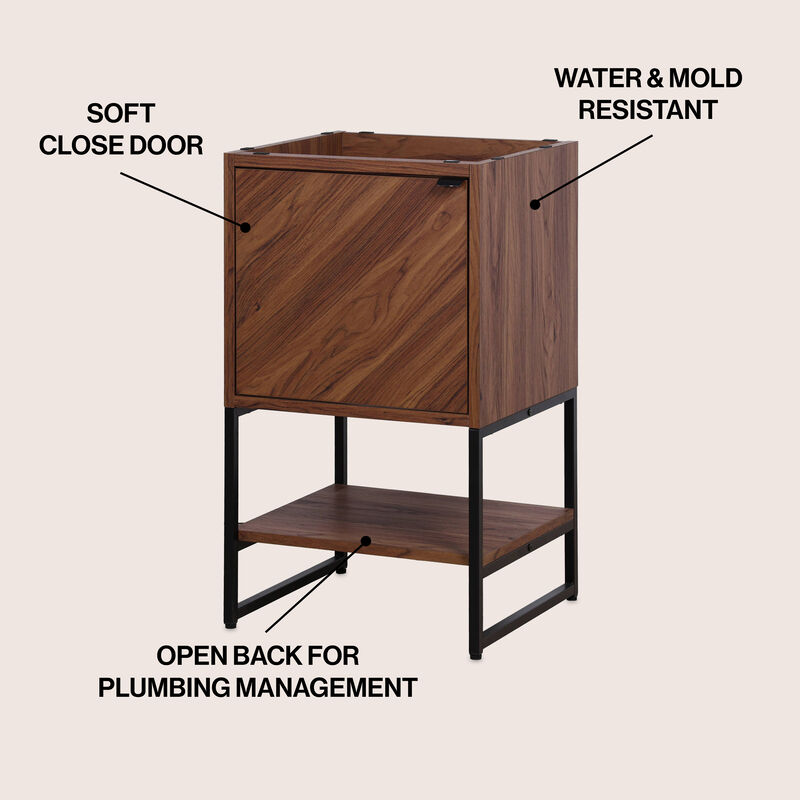 Juhl 20 in. W x 18 in. D x 33 in. H Chevron-Front Modern Minimalist 2-Shelf Bath Vanity Cabinet Only (Sink Basin Not Included)