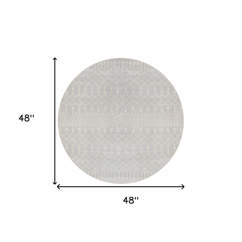 HomeRoots Geometric Power Loom Round Rug image number 2