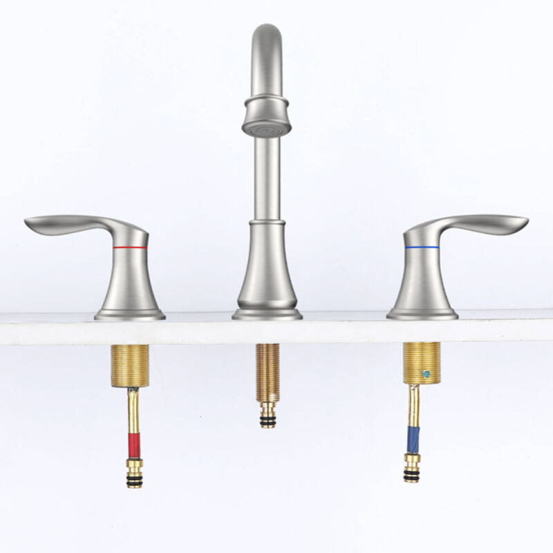 2-Handle Widespread Bathroom Sink Faucet with High-Arc Spout for Modern & Classic Vanities