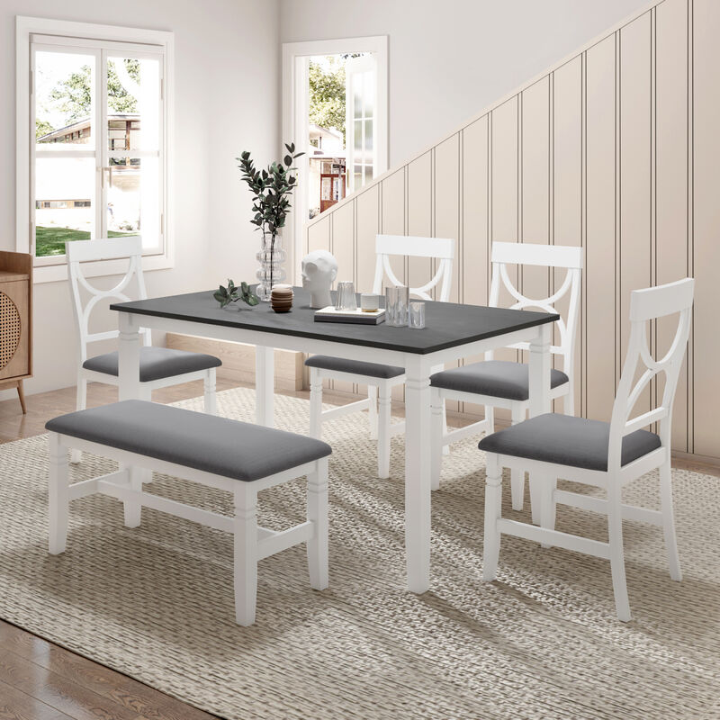 Streamdale 6-Piece Dining Table Set with Upholstered Seating image number 1