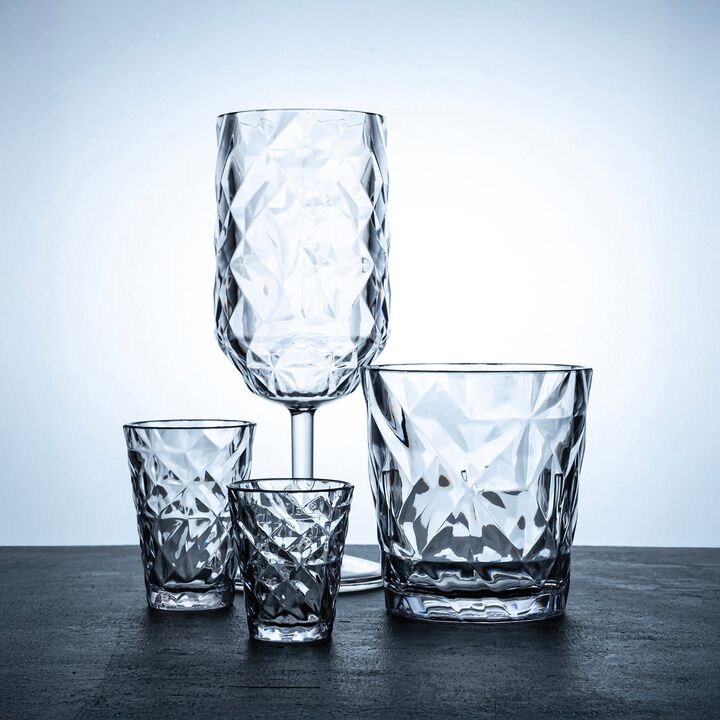 Prism dia.3.5" h:3.5" 10 oz. Round Charcoal Polycarbonate Rocks/Old Fashioned (Set of 6)