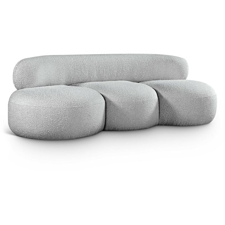 Meridian Furniture Venti Grey Boucle Fabric Sofa