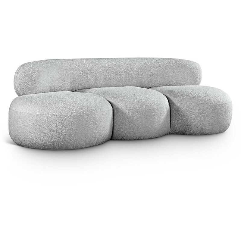 Meridian Furniture Venti Grey Boucle Fabric Sofa