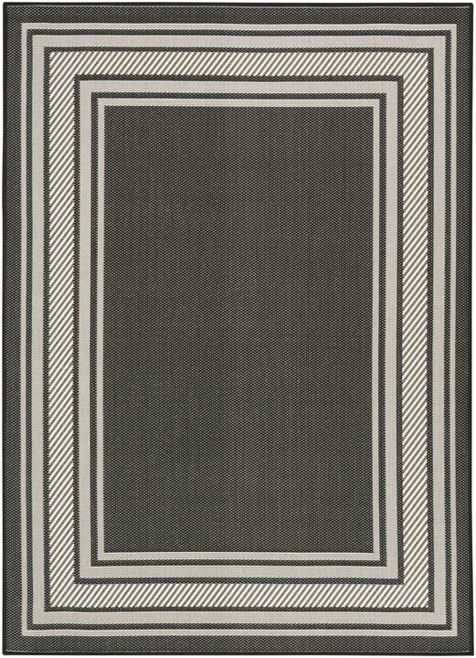 HomeRoots 5' X 7' Black Geometric Indoor Outdoor Area Rug