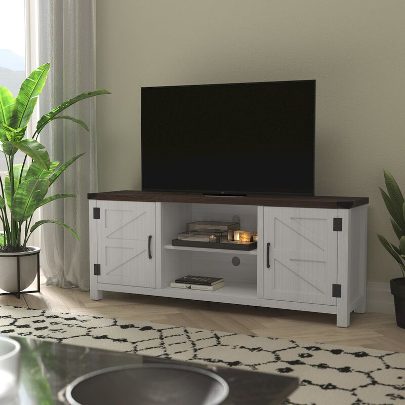 Flash Furniture Farmhouse Barn Door TV Stand in White for TV's up to 65 ines - 59 image number 6