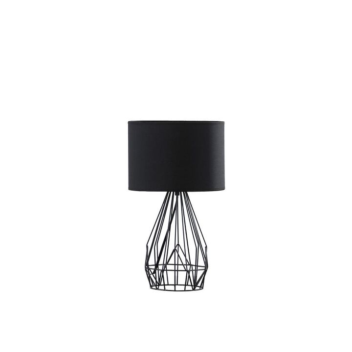 Hivvago 18&rdquo; Asymmetric Black Cage Metal Table Lamp