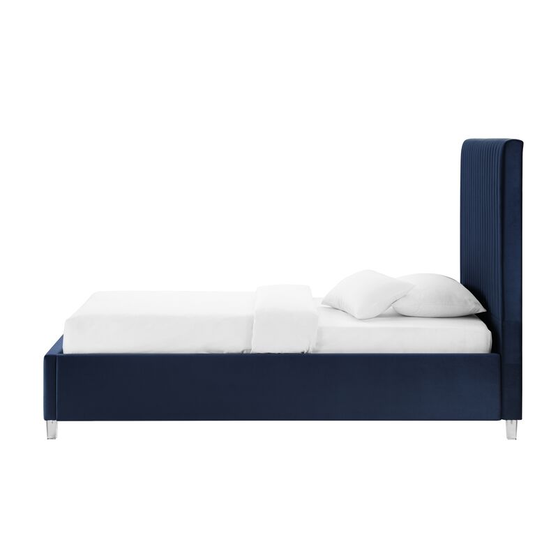 Inspired Home Jaylanie Velvet Platform Bed