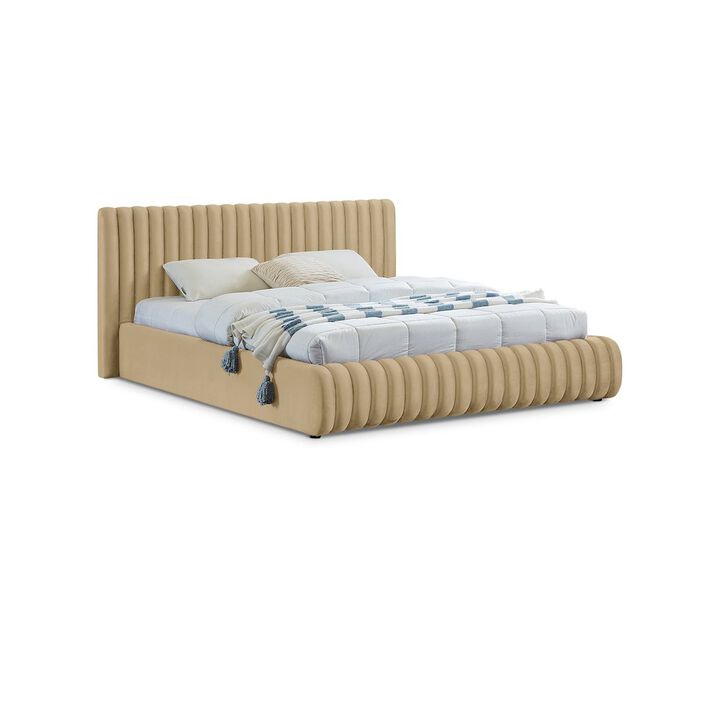 Meridian Furniture Nico Camel Velvet King Bed