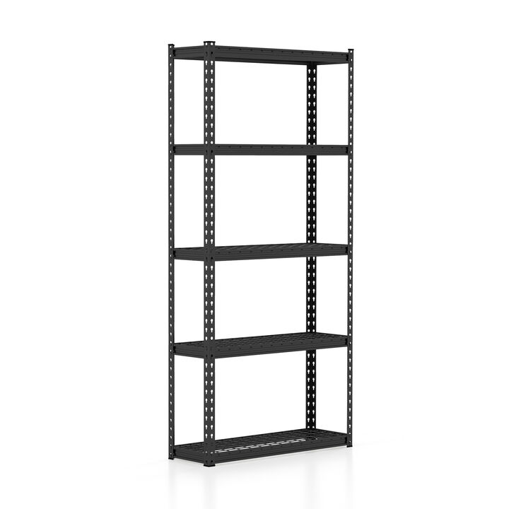 5-Tier Metal Shelving Unit with Anti-slip Foot Pad Height Adjustable Shelves for Garage