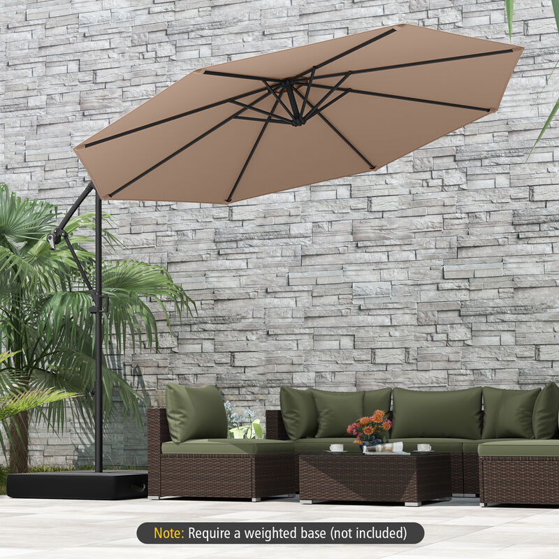 Offset Hanging Patio Umbrella with Base &ndash; Infinite Tilt Cantilever Design