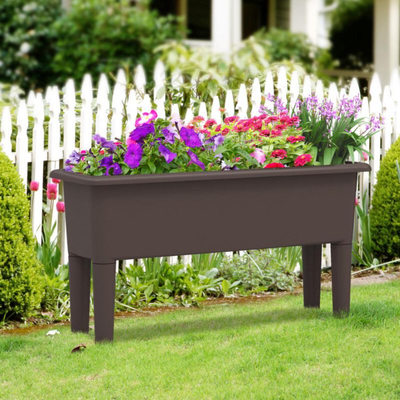 2 PCS Raised Garden Beds Self-Watering Planter Box with Detachable Legs and Drainage Hole