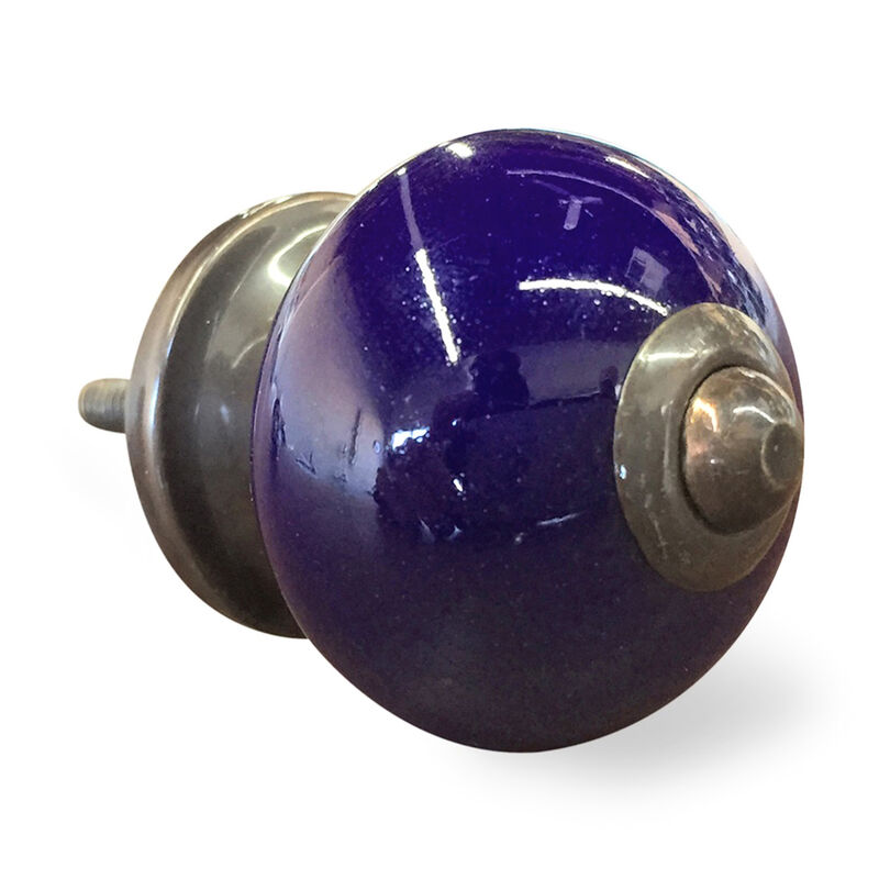 HomeRoots Set of Eight Purple And Gray Ceramic And Metal Drawer Pull Knobs image number 2