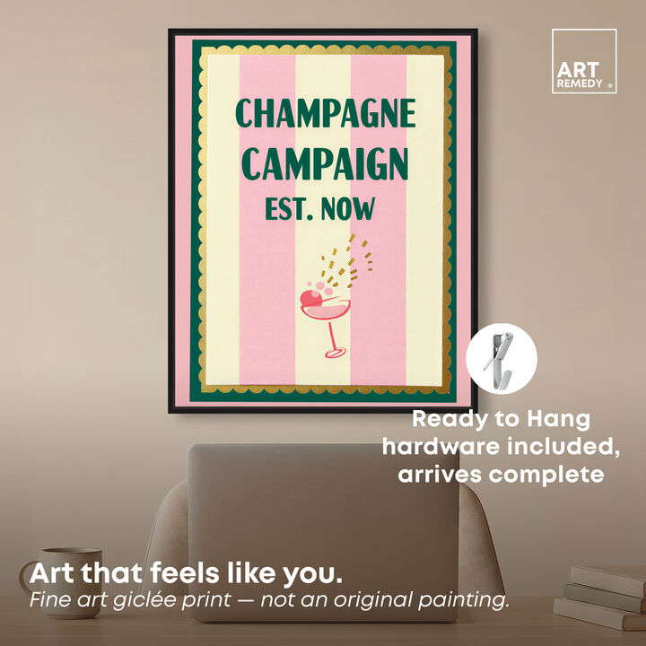 Champagne Campaign Drinks and Spirits Canvas Print by Art Remedy