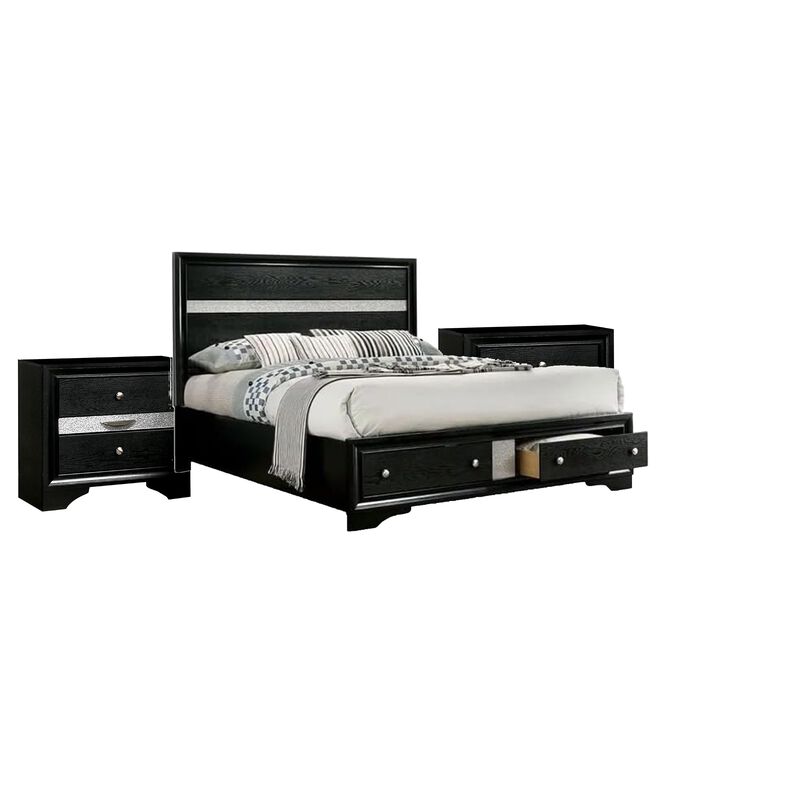 Bedroom Set, Wood, 3 Piece Set with 2 Nightstands image number 0