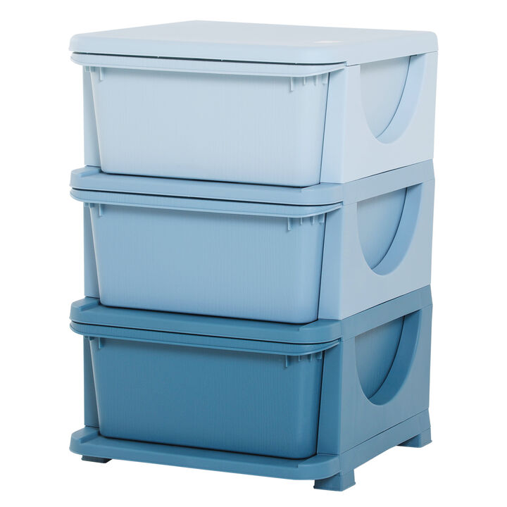 Kids Storage Container with Drawers for Playroom, Nursery, Daycares, Blue